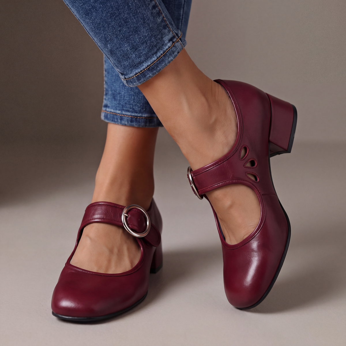 Josephine | Leather Mary Jane Heels photo 3