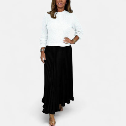 Hilary Women's Dress in Maxi Length with Pleats, photo 6