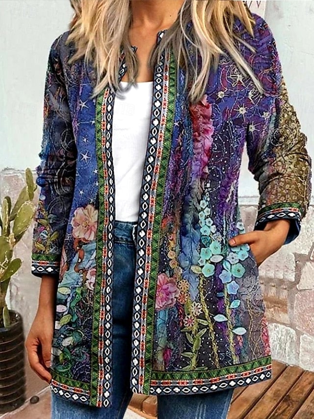 Jenny Women's Puffer Jacket with a Floral Print, photo 1