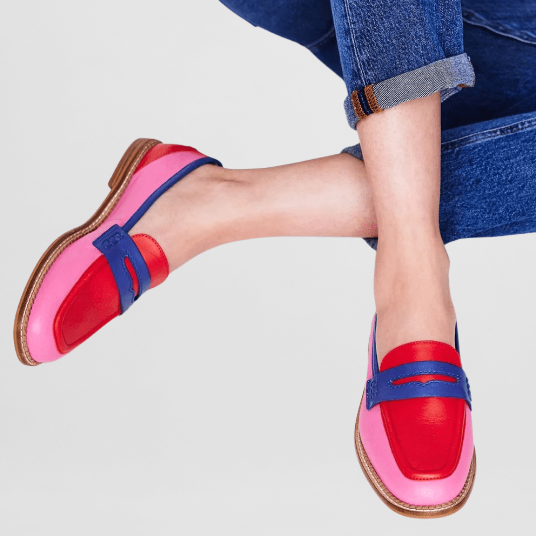 Joan Women's Loafers with Colour Blocking in Black, photo 2