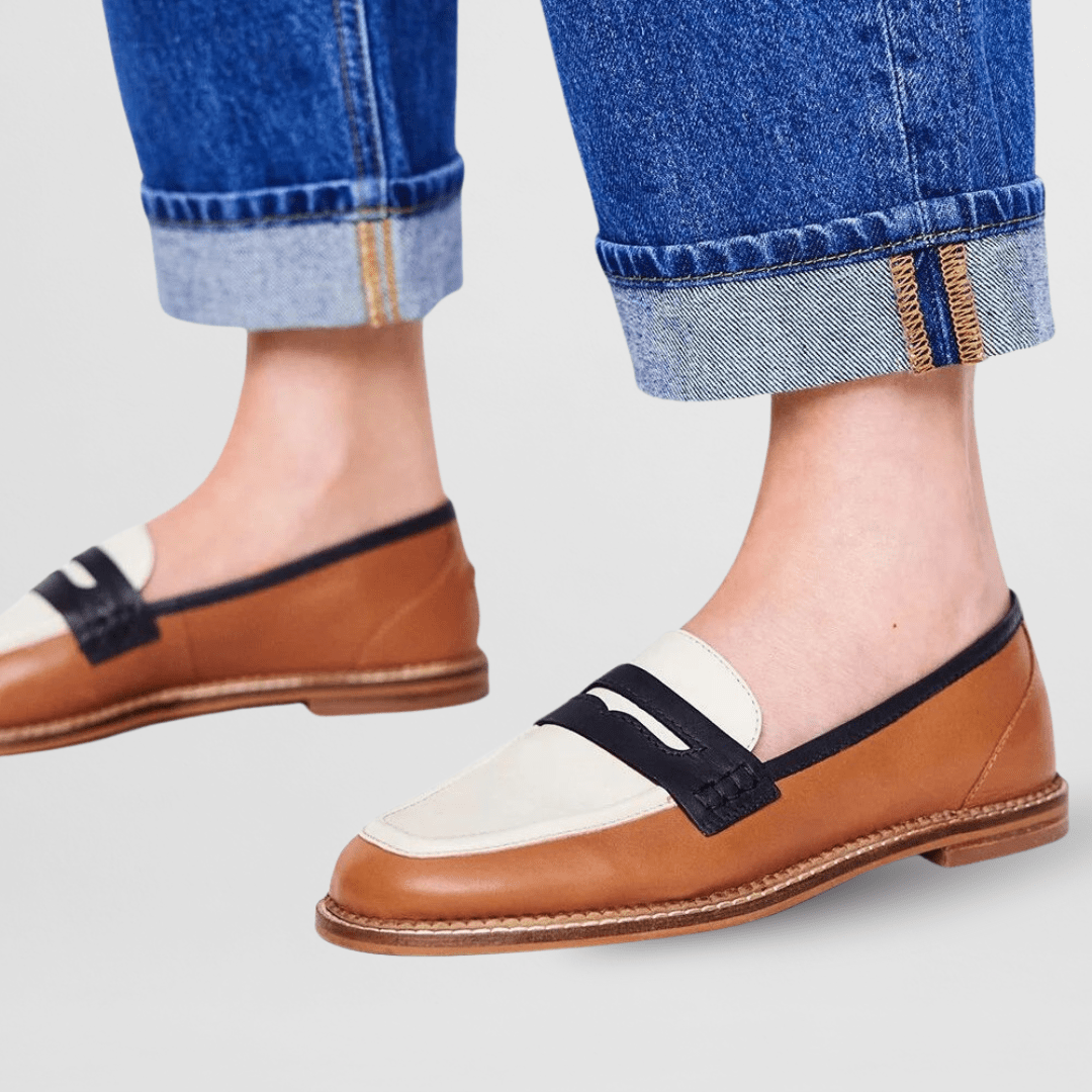 Joan Women's Loafers with Colour Blocking in Black, photo 3