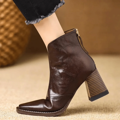 Jolene Women's Leather Ankle Boots with V Cut, photo 2