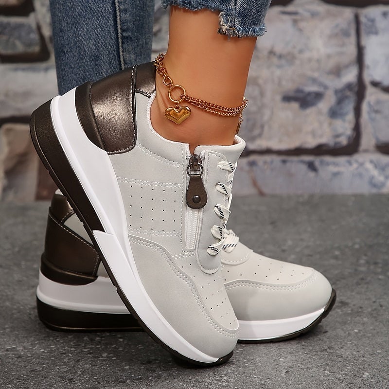 Joy Women's Sneakers with Laces and a Wedge Heel in Blue, photo 6