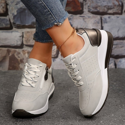 Joy Women's Sneakers with Laces and a Wedge Heel in Blue, photo 7