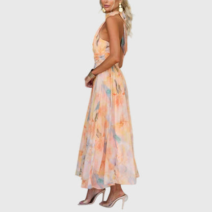 Lola Women's Dress in Maxi Length in Orange, photo 4