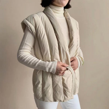 Lottie Women's Puffer Jacket with a Wrap Front Sleeveless and Quilting, photo 2
