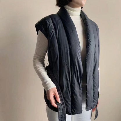 Lottie Women's Puffer Jacket with a Wrap Front Sleeveless and Quilting, photo 6