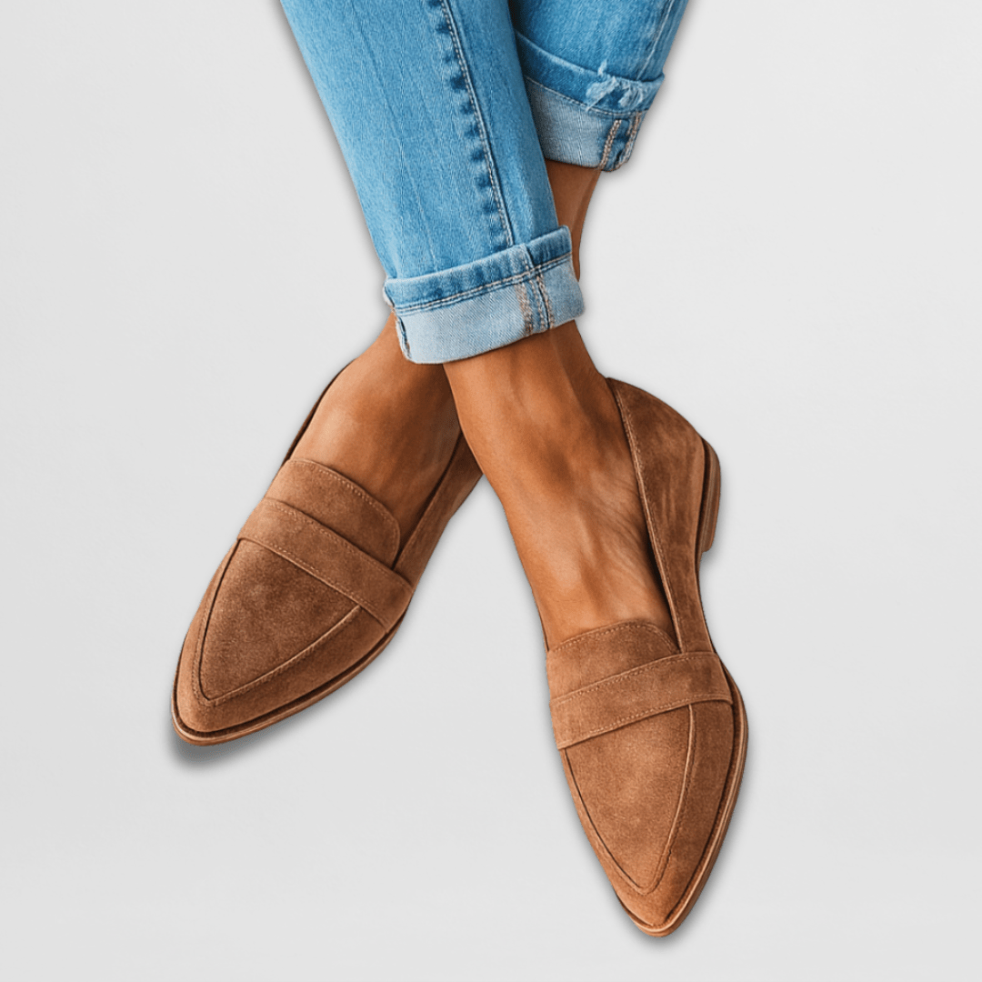Maxima Women's Loafers with a Flat Sole in Khaki, photo 1