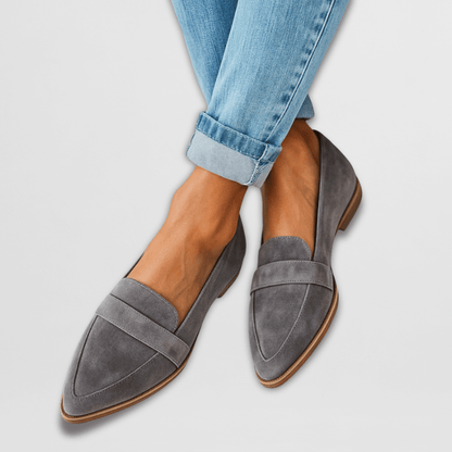 Maxima Women's Loafers with a Flat Sole in Khaki, photo 2