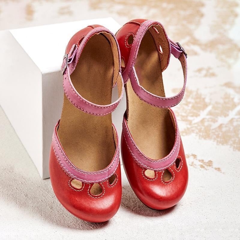 Maya Women's Mary Jane Shoes with a Buckle and a Block Heel and Colour Blocking, photo 5