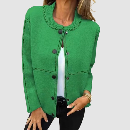 Melissa Women's Jacket with a Round Neck with Buttons and Pockets, photo 1