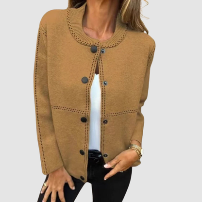 Melissa Women's Jacket with a Round Neck with Buttons and Pockets, photo 5