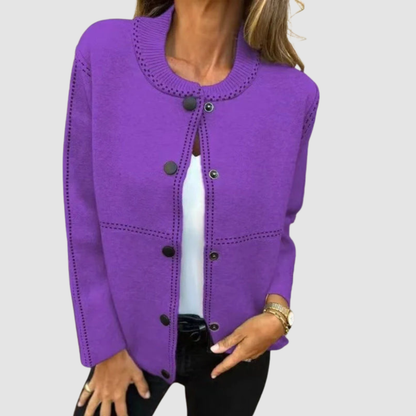Melissa Women's Jacket with a Round Neck with Buttons and Pockets, photo 8