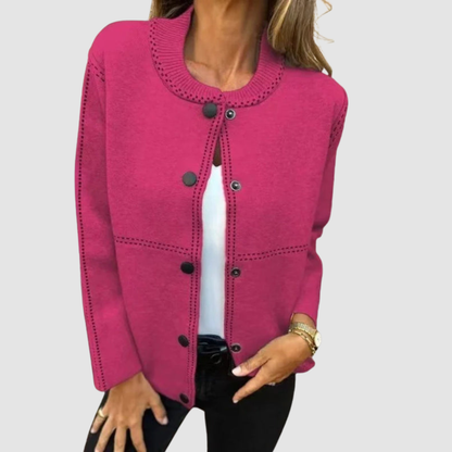 Melissa Women's Jacket with a Round Neck with Buttons and Pockets, photo 9