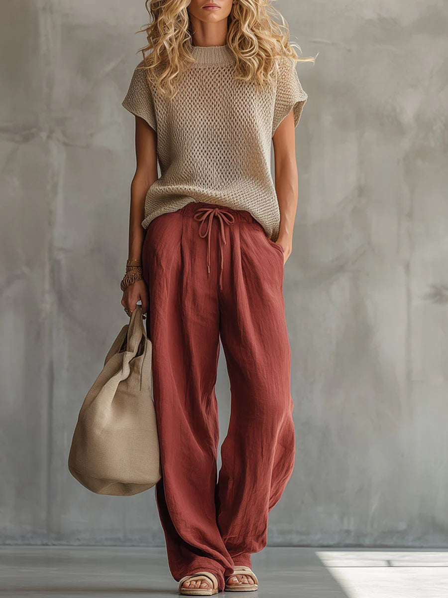 Mirabel Women's Knit Top and Wide Leg Pants Set, photo 1