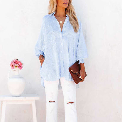 Nessa Women's Shirt in an Oversized Fit with Buttons and Stripes, photo 6
