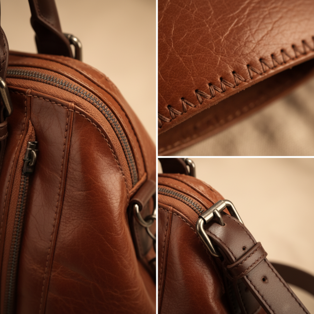 Nora Structured Leather Bucket Bag, photo 8