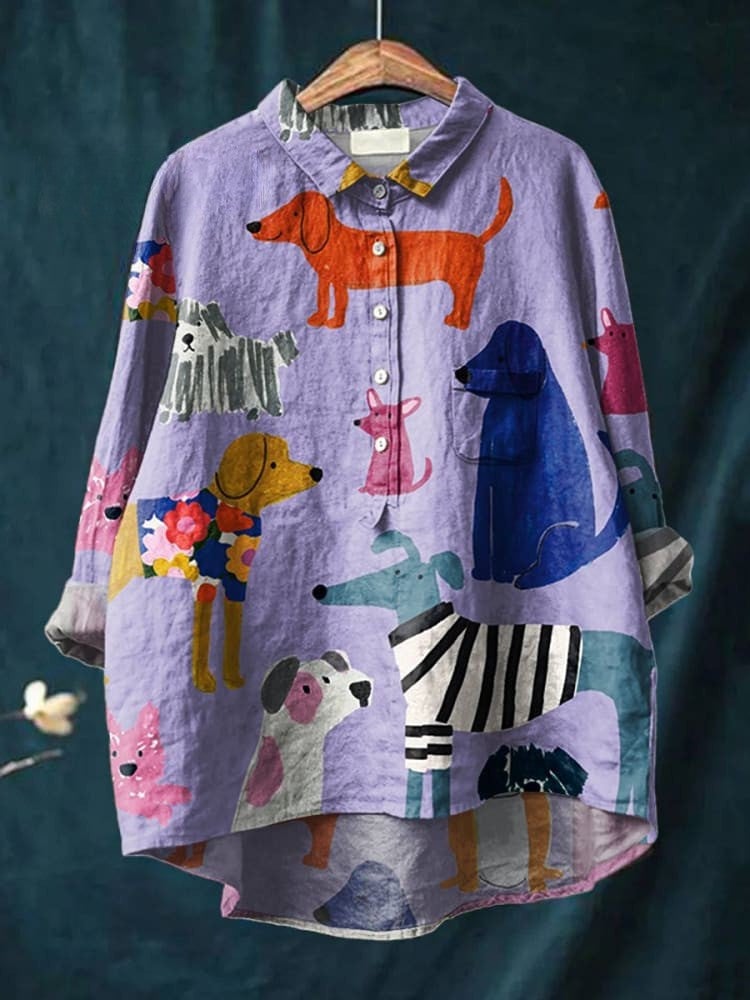 Odette Women's Shirt with a Classic Collar with Buttons and an All-over Print, photo 1