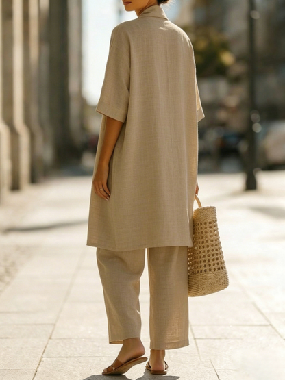 Linen Cotton Look Three Piece Set photo 2