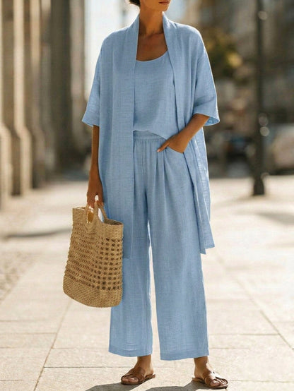 Linen Cotton Look Three Piece Set photo 6