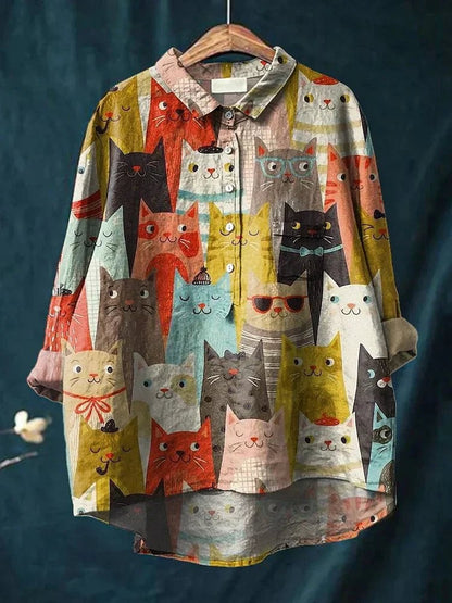 Pearl Women's Blouse in Polyester with Buttons and an All-over Print, photo 3