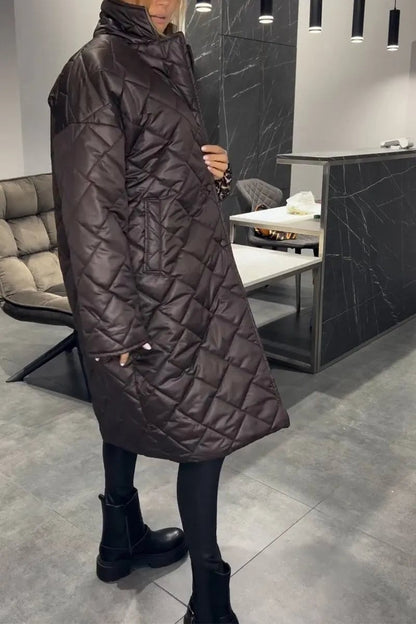 Philippa Women's Quilted Coat with a Leopard Print Lining, photo 2