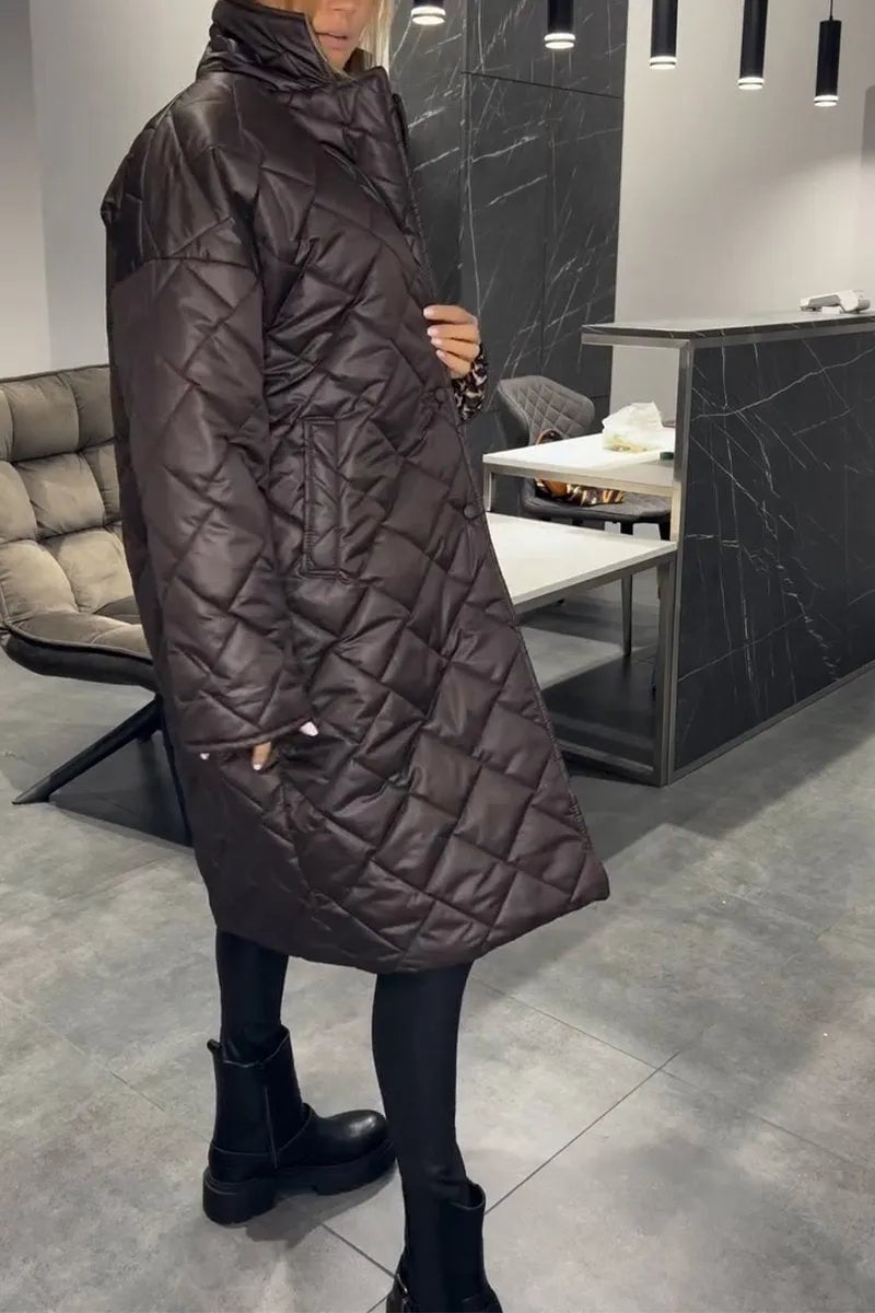 Philippa Women's Quilted Coat with a Leopard Print Lining, photo 2