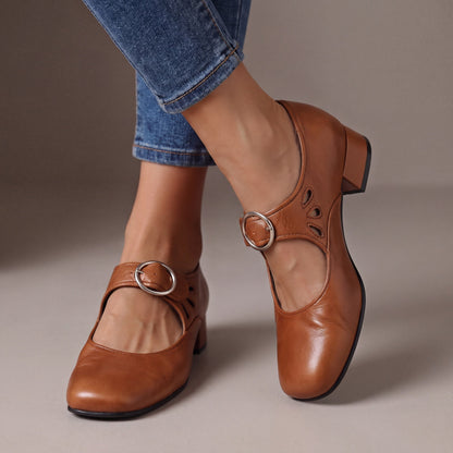 Josephine | Leather Mary Jane Heels photo 4