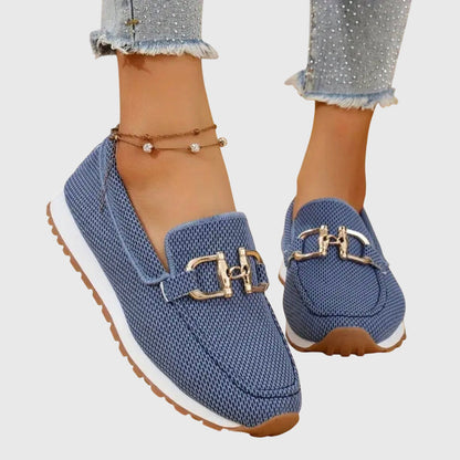 Sabine Women's Knit Loafer Sneakers with Buckle, photo 1