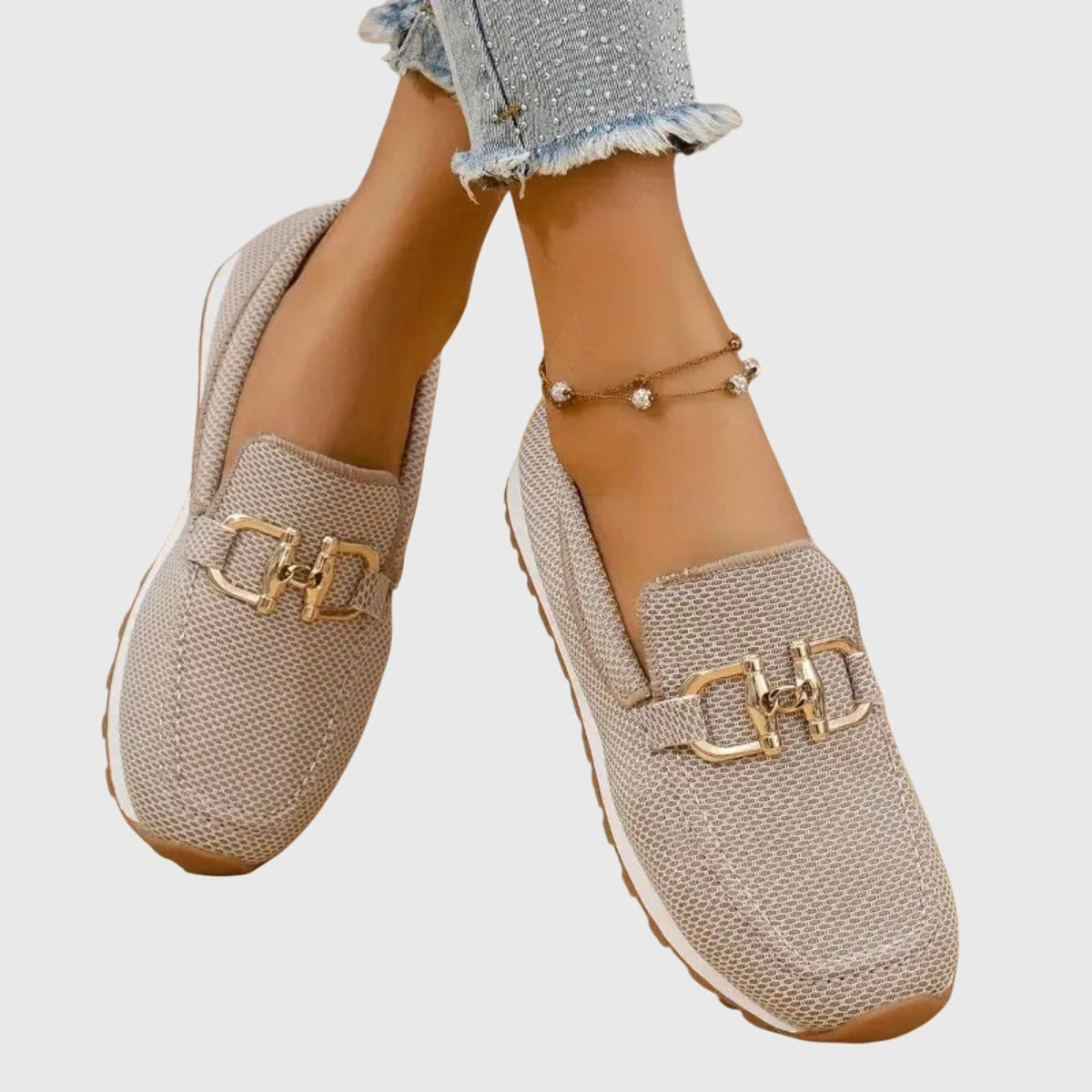 Sabine Women's Knit Loafer Sneakers with Buckle, photo 2