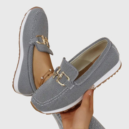 Sabine Women's Knit Loafer Sneakers with Buckle, photo 5