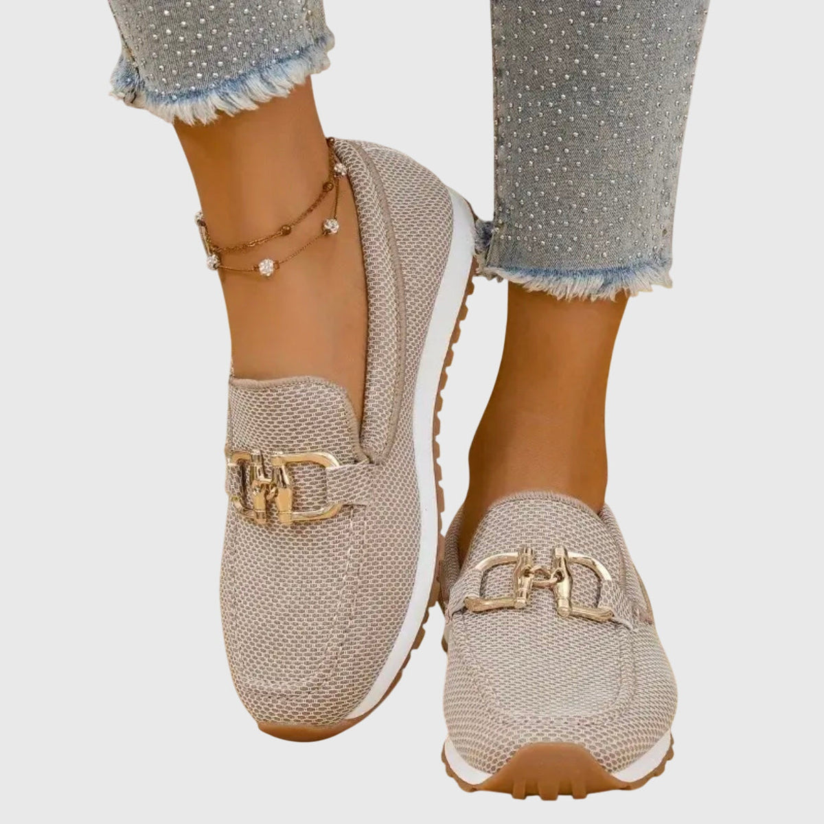 Sabine Women's Knit Loafer Sneakers with Buckle, photo 8