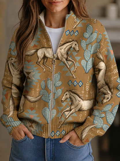 Sonia Women's Cardigan with a Zip and an All-over Print, photo 1