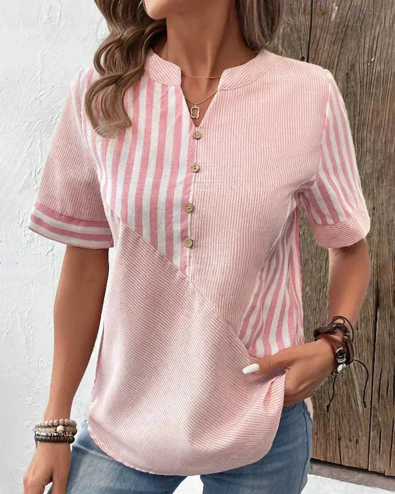 Sue Women's Blouse with Wide Legs and Stripes, photo 1