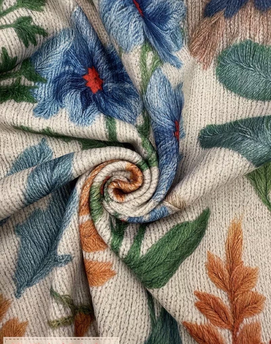 Tess Women's Cardigan in Knit with a Zip and a Floral Print and Pockets, photo 4