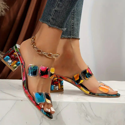 Theresa Women's Sandals with a Block Heel and an All-over Print, photo 4