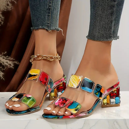 Theresa Women's Sandals with a Block Heel and an All-over Print, photo 6