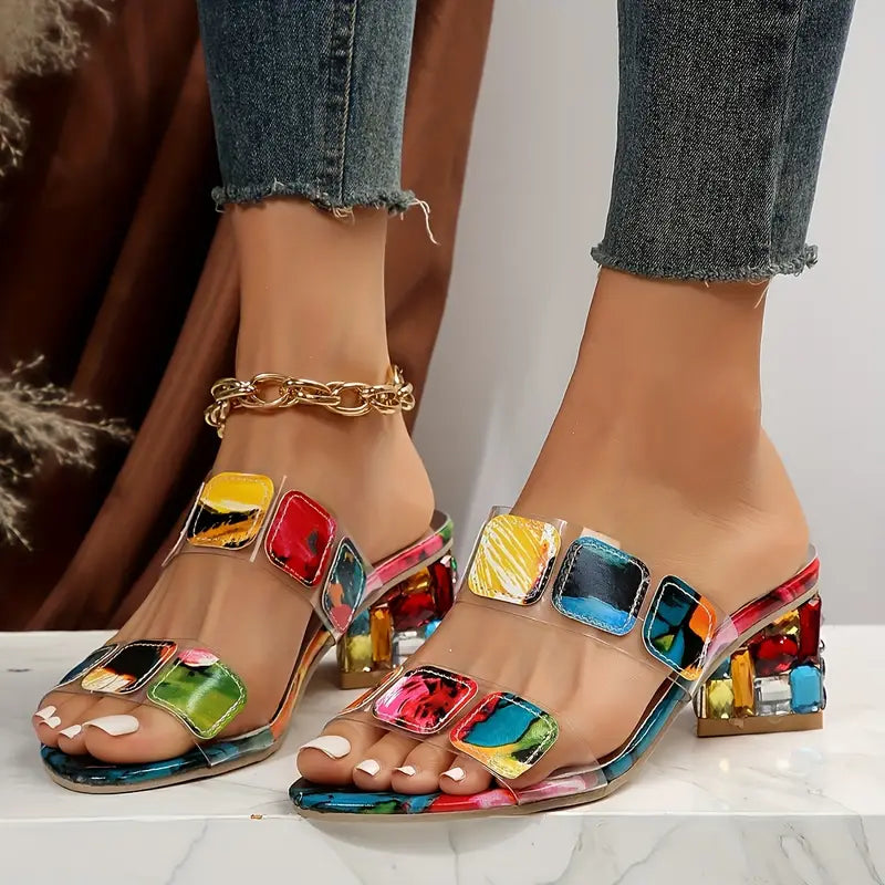 Theresa Women's Sandals with a Block Heel and an All-over Print, photo 6