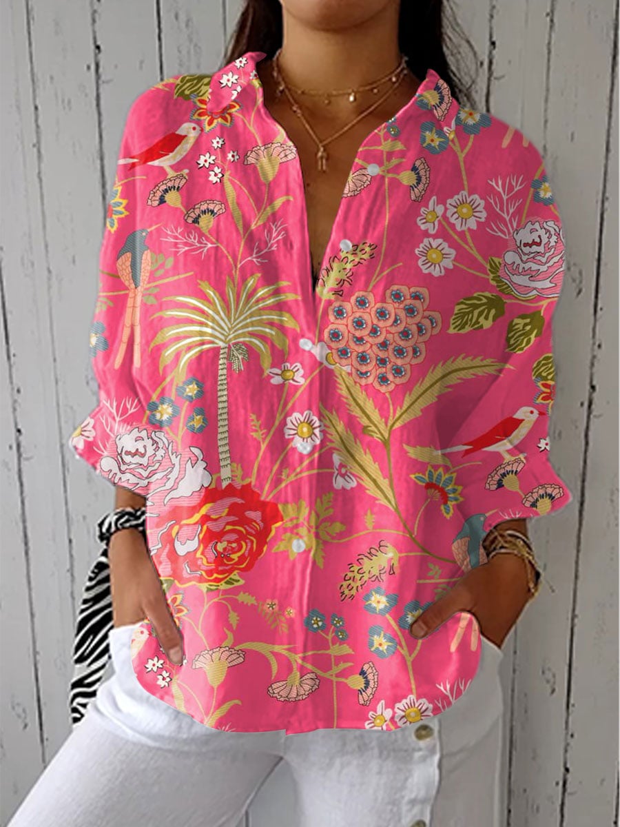 Tiffany Women's Blouse in a Relaxed Fit with a V-neck and a Floral Print, photo 1