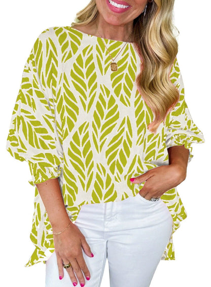 Una Women's Blouse in an Oversized Fit with a Round Neck and an All-over Print, photo 4
