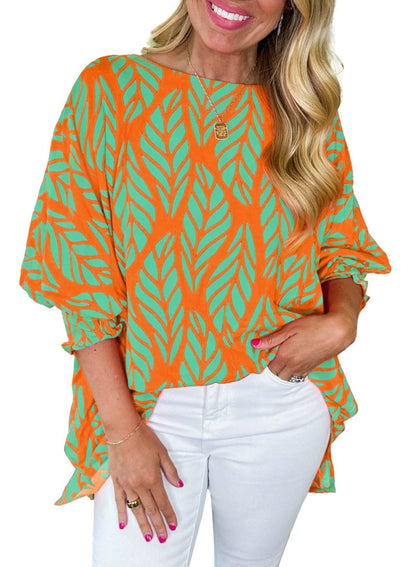 Una Women's Blouse in an Oversized Fit with a Round Neck and an All-over Print, photo 5
