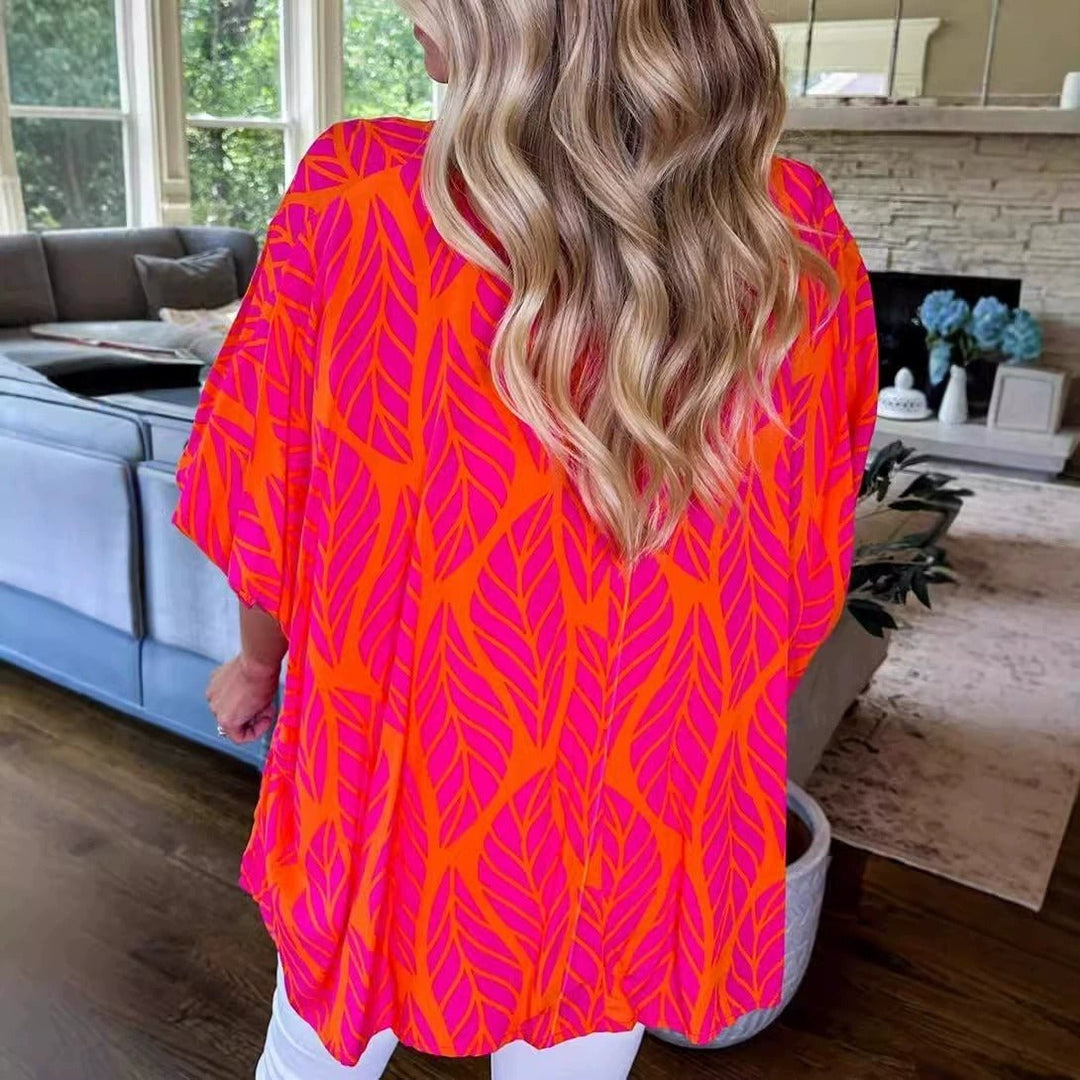 Una Women's Blouse in an Oversized Fit with a Round Neck and an All-over Print, photo 6