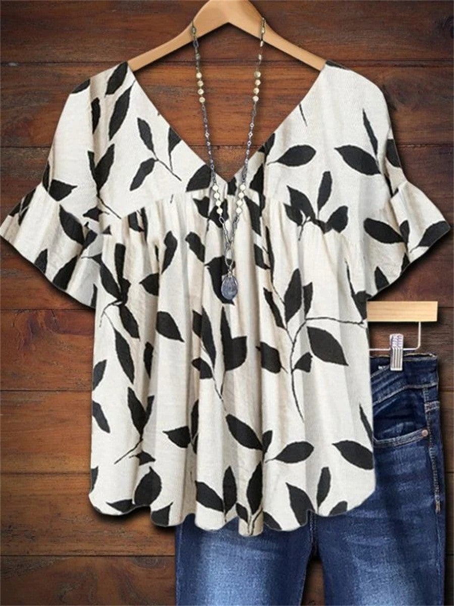 Wendy Women's Top with a V-neck and Ruffles, photo 1