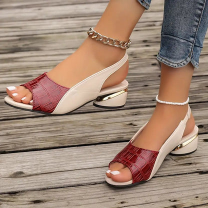 Xenia Women's Sandals with a Wedge Heel in Red, photo 3