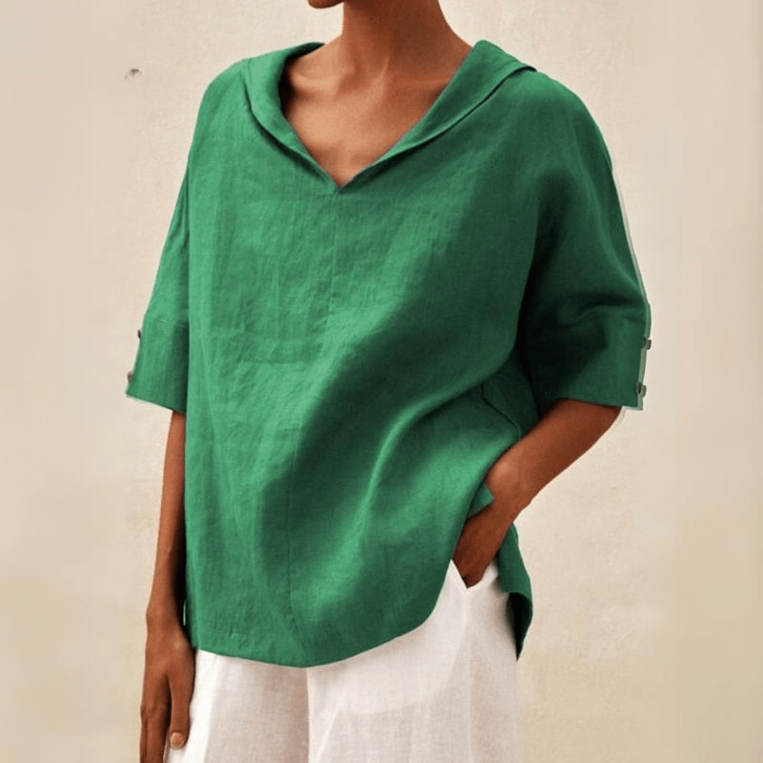 Yara Women's Shirt in an Oversized Fit with a V-neck, photo 1