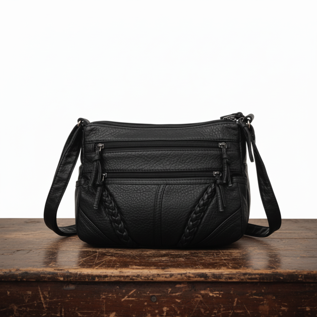 Zara Braided Leather Shoulder Bag with Flap, photo 2