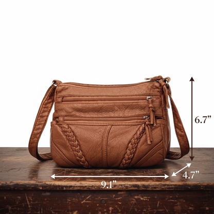 Zara Braided Leather Shoulder Bag with Flap, photo 3