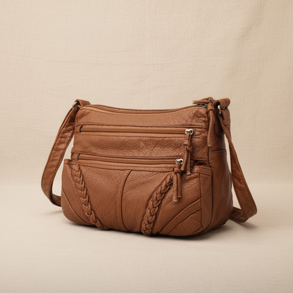Zara Braided Leather Shoulder Bag with Flap, photo 5