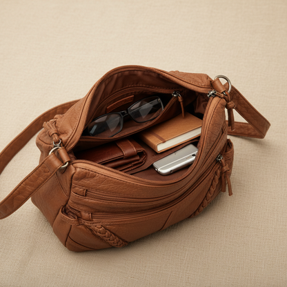 Zara Braided Leather Shoulder Bag with Flap, photo 6